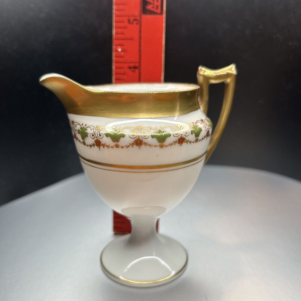 Limoges Porcelain Creamer Pitcher Gold Gilt Rim & Handle - Picture 8 of 9